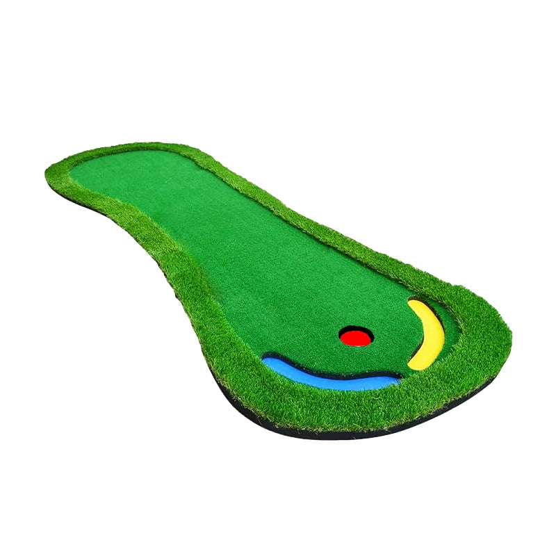 Portable Multi-Slope Golf Putting Green Trainer - Extra Large Putter Mat for Indoor/Outdoor Practice